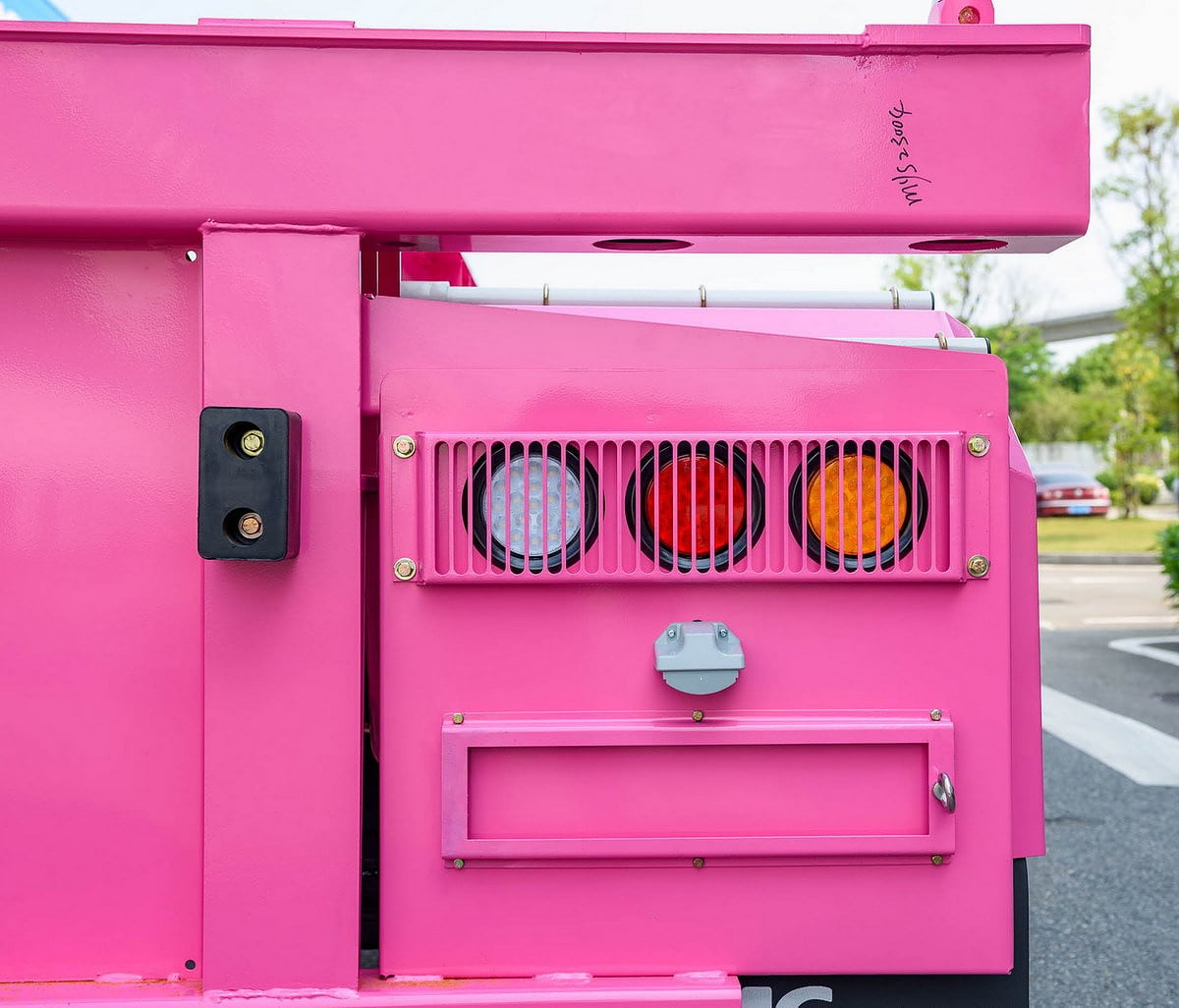 Macaroon Pink Terminal Trailer 06 20Ft 2 Axles Macaroon Color Container Chassis for Terminal Port