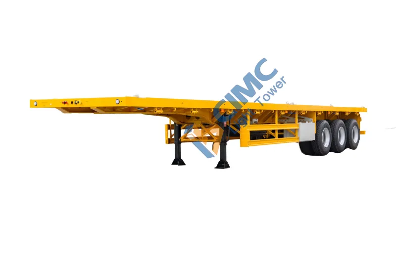 40FT Tri-axle flatbed semi trailer for Tanzania