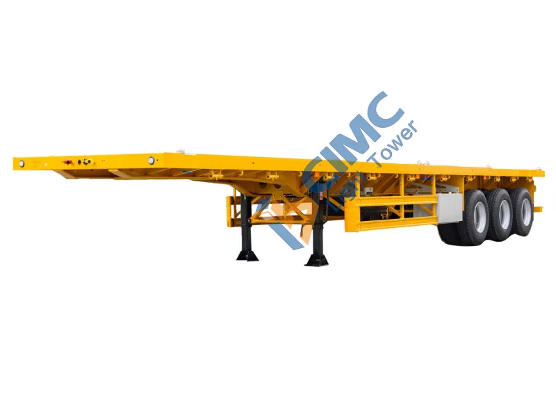 40FT Tri-axle flatbed semi trailer for Tanzania