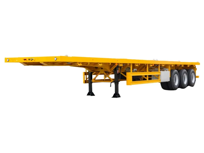 40FT Tri-axle flatbed semi trailer for Tanzania